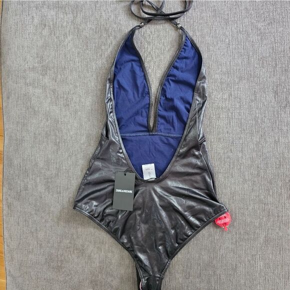 ZADIG & VOLTAIRE ONE-PIECE BLACK SKULL WOMEN'S SWIMSUIT size 8 - Picture 12 of 15